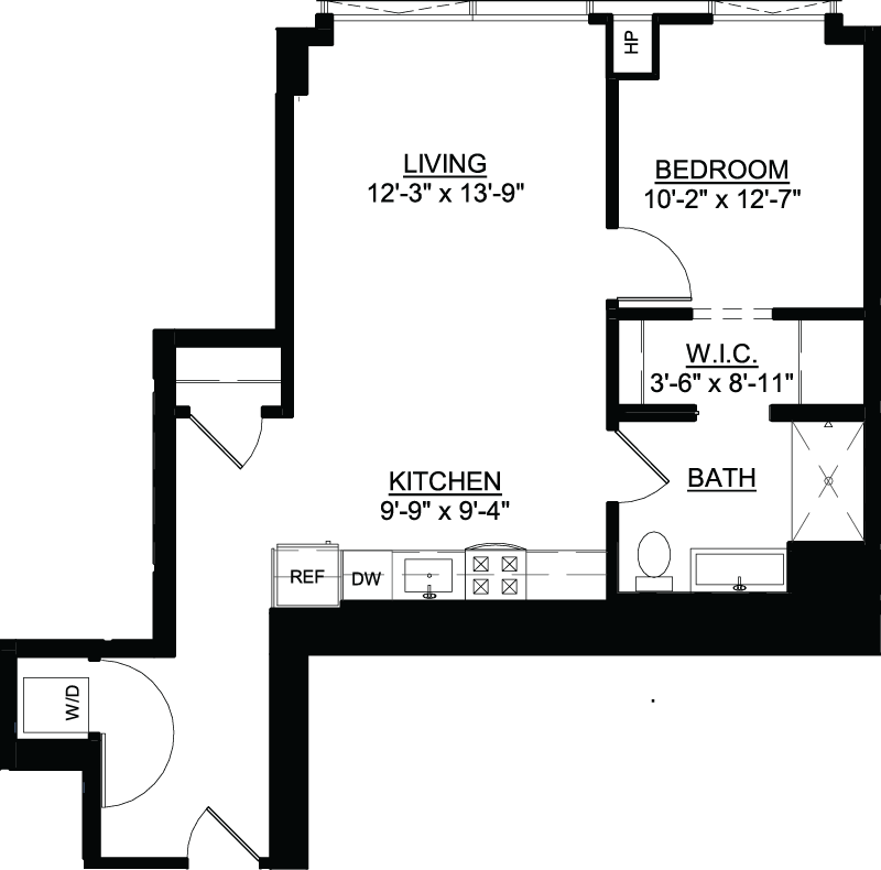 One Bedroom C floor plan