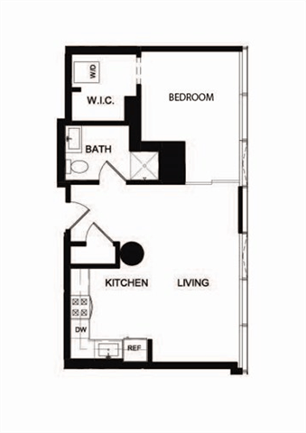 Rendering of the One Bedroom Z floor plan with 1 bedroom[s] and 1 bathroom[s] at Imprint